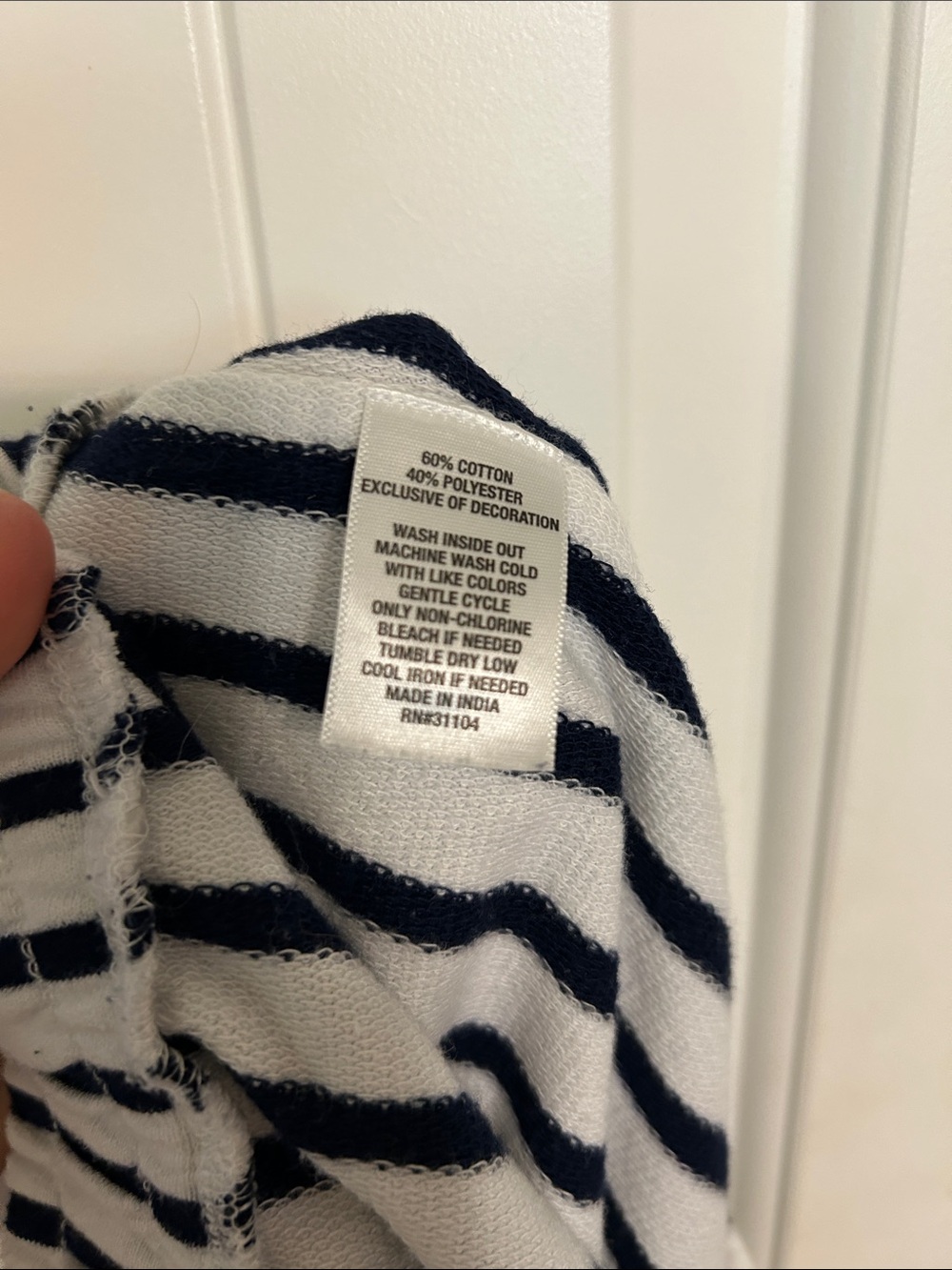 crown & ivy Navy and White Striped Casual Shorts - Picture 4 of 4
